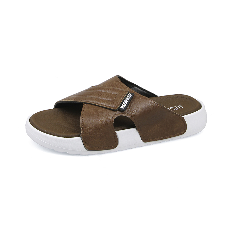 Stylish Mens Slip-On Leather Footwear: Comfortable Outdoor & Home Shoes Model 977-3