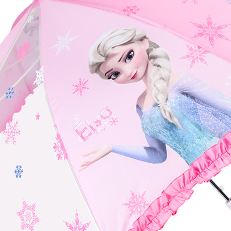 Disney Frozen Elsa Princess Children's Umbrella Baby Sun Umbrella Student Long Handle Sun Rain Umbrella Semi-Automatic Urella Children's Rai