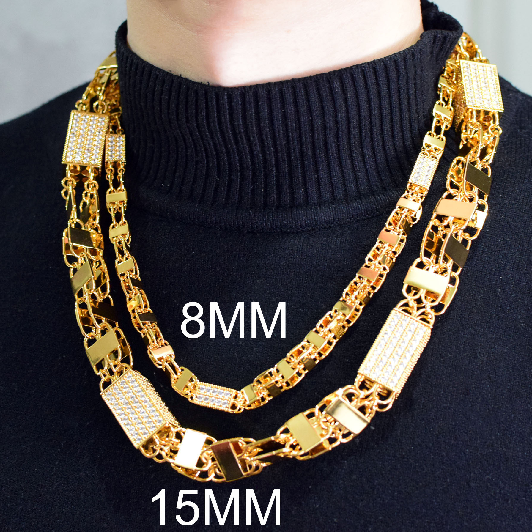 New Release Luxury VVS Moissanite Iced Out Hip Hop Square Box Chain Multi-Size High-Quality Statement Jewelry Passes the Diamond Tester