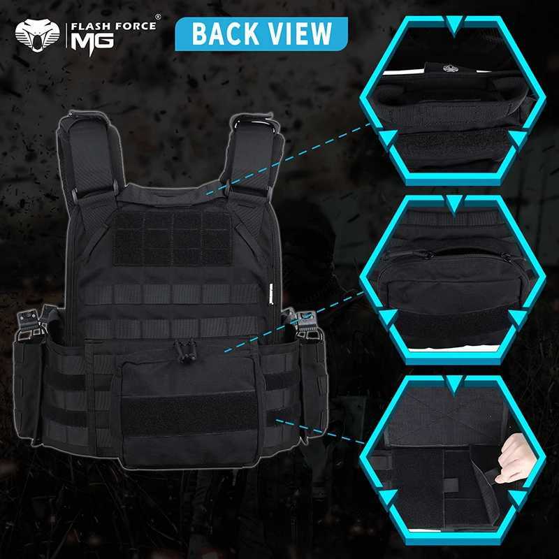 MGFLASHFORCE Tactical Vest Plate Carrier Hunting Vest Molle Airsoft Combat Vest for Men XJ250627
