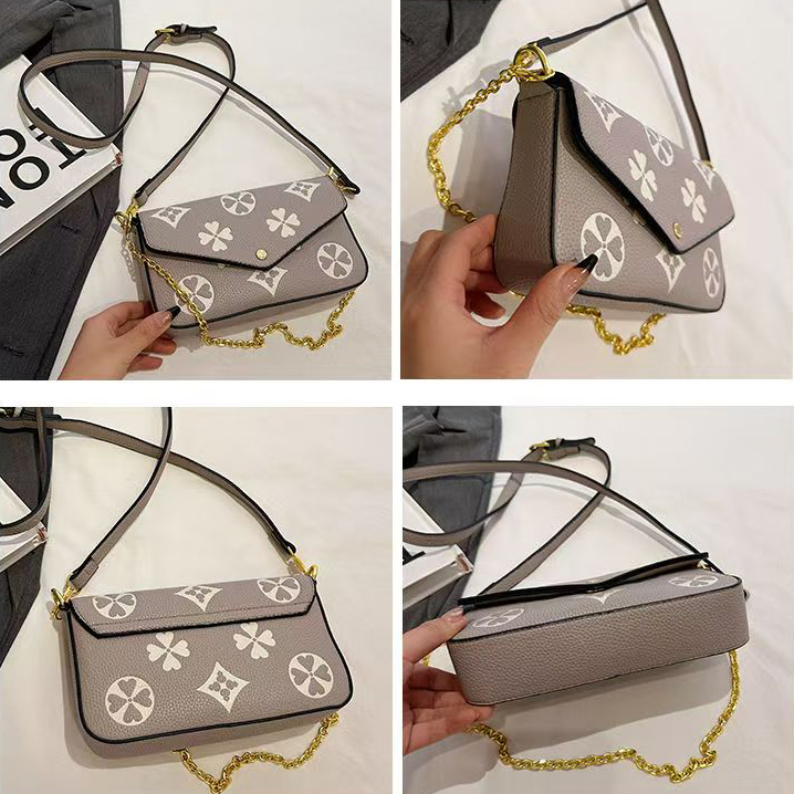 Designer Bags Fashion Shoulder Bags Underarm Bags Women's Bags Luxury Chain Leather Bags Hundreds Luxury Printed Leather Embossed Old Flower Bags