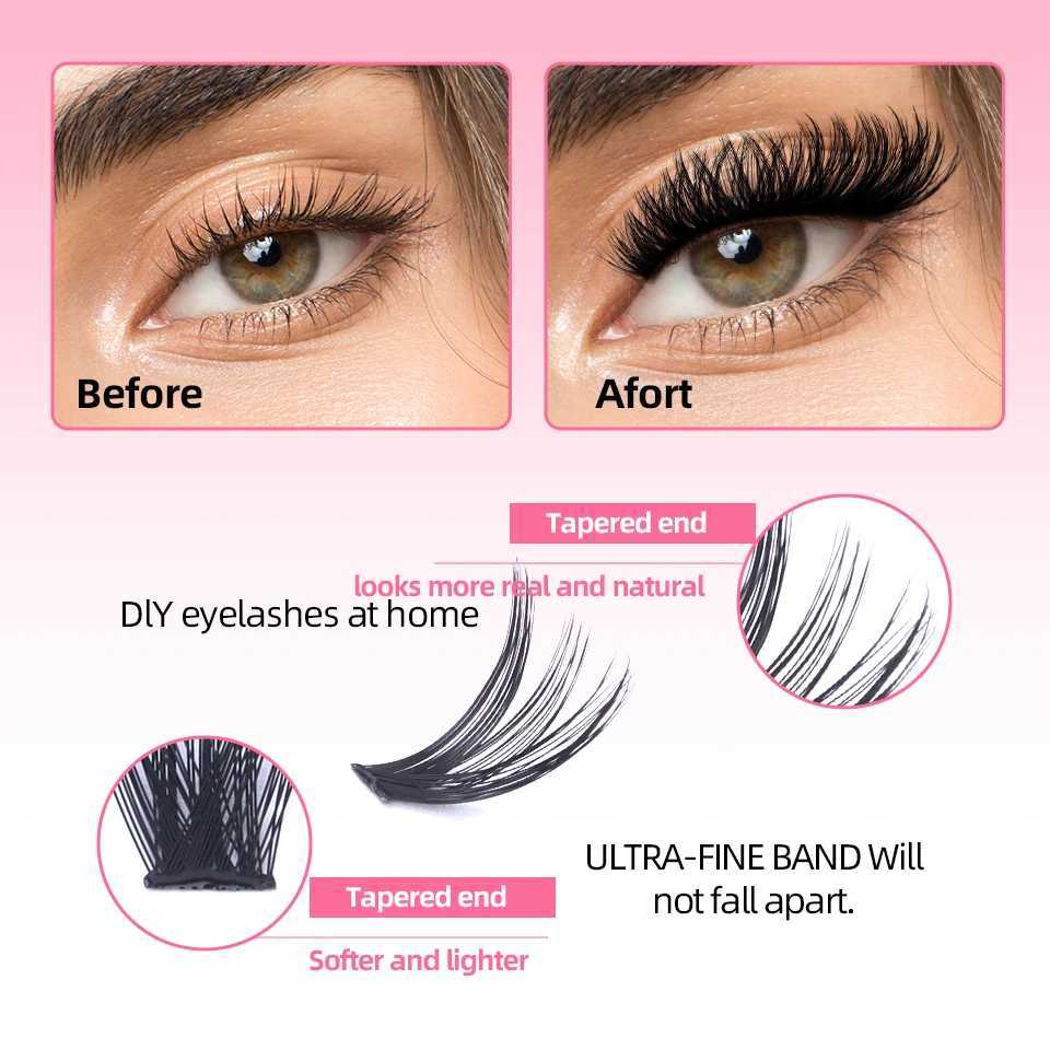 THINKSHOW DIY Lash Extension Kit Bireficial Lashes Cluster Mix Eyelashes Full Set Lashes Kit with Lash Bond and Seal At Home W250627