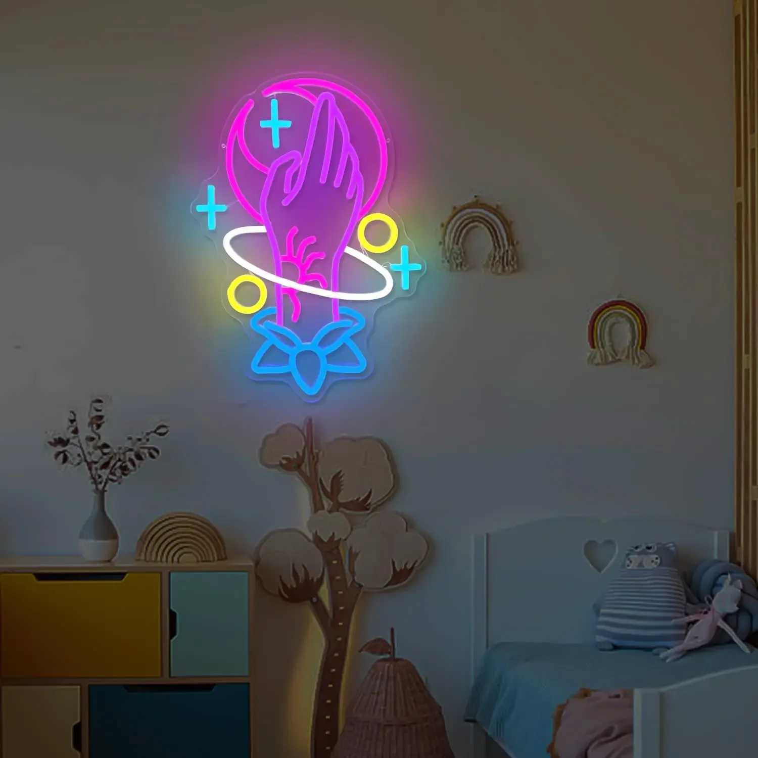 Spiritual Hand Neon Sign Tarot Neon Signs for Wall Decor Magic Hand LED Neon Light Signs for Room Wall Decor Business Neon Light XJ250626