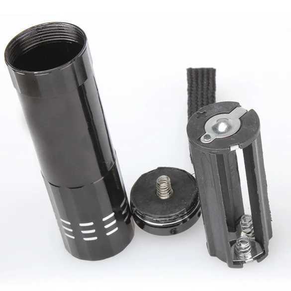 Portable Mini 9 LED Flashlight High Quality 3 AAA Battery Operated Pen Light Torch with Lanyard Outdoor Pocket Flashlight W250701