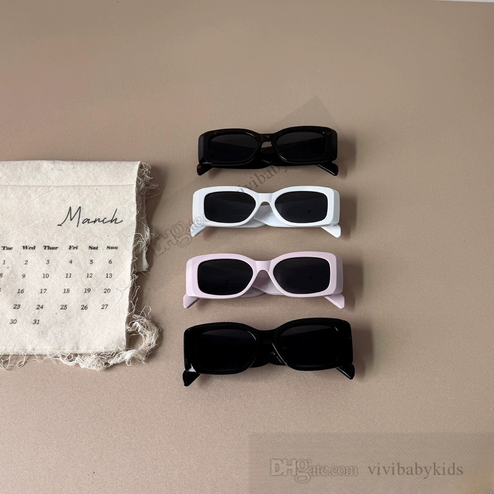 Lady style Kids INS girls leopard metal letter square frame sunglasses summer children Uv 400 goggles beach sunblock shade S1698 Z260305