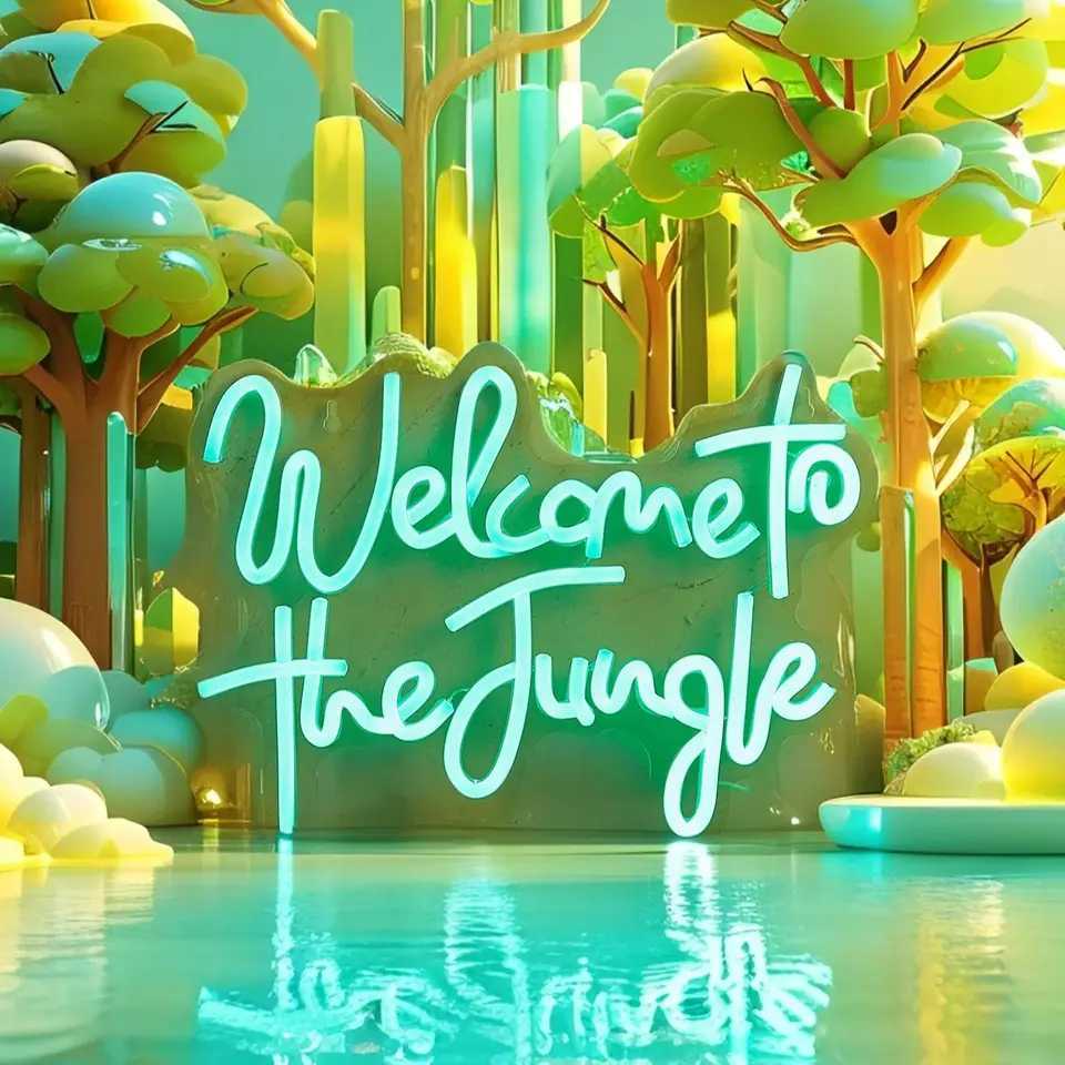 Chi-buy LED Neon Welcome To The Jungle USB Powered Neon Signs Decor Lamp Signs Birthday Gift Wall Art For Bedroom Room Bar ShopXJ250626
