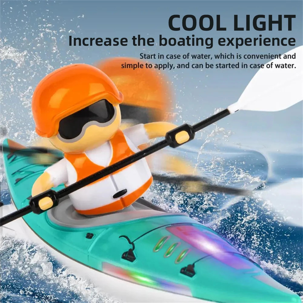 RC Boat Paddling Kayak Racing Remote Control Speedboat Water Battle Ship Game Outdoor Childrens Toys for Kids Boys Gifts 250626