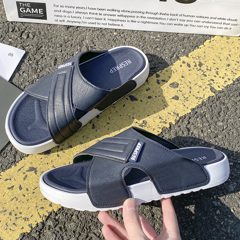 Stylish Mens Slip-On Leather Footwear: Comfortable Outdoor & Home Shoes Model 977-3