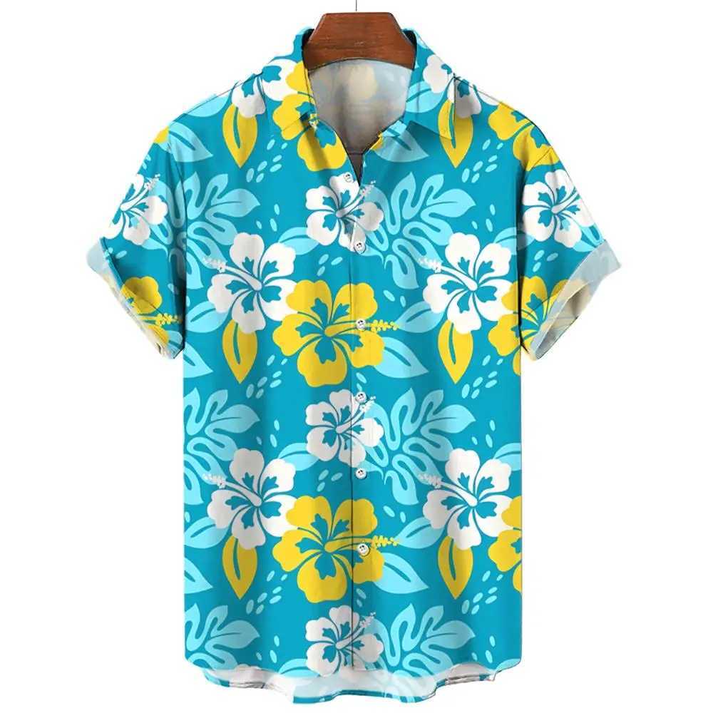 Mens Shirt Summer New Hawaiian Shirt Casual Shirt Beach Shirt Short Sleeve Flower Plant Lapel Hawaiian Holiday Clothing Apparel W250627