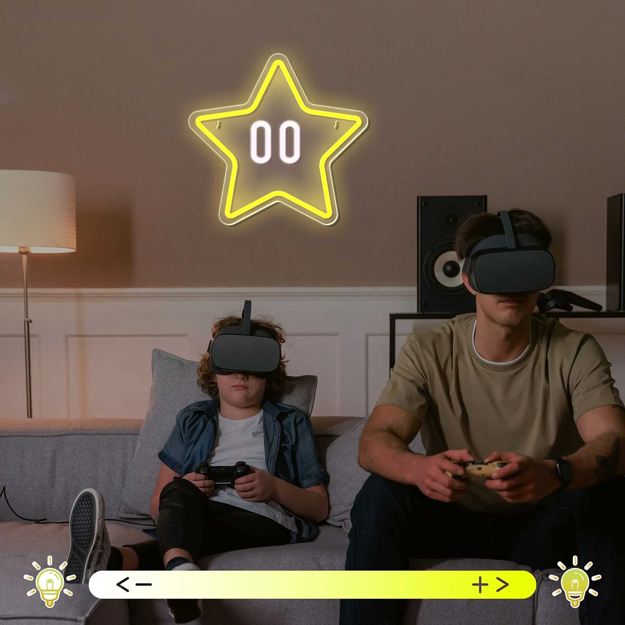 Star Neon Sign Gaming Neon Sign for Mario Game Room Decor Kids RoomSuper Star Gaming Wall Decor Gamer Gifts for Boys KidsXJ250626