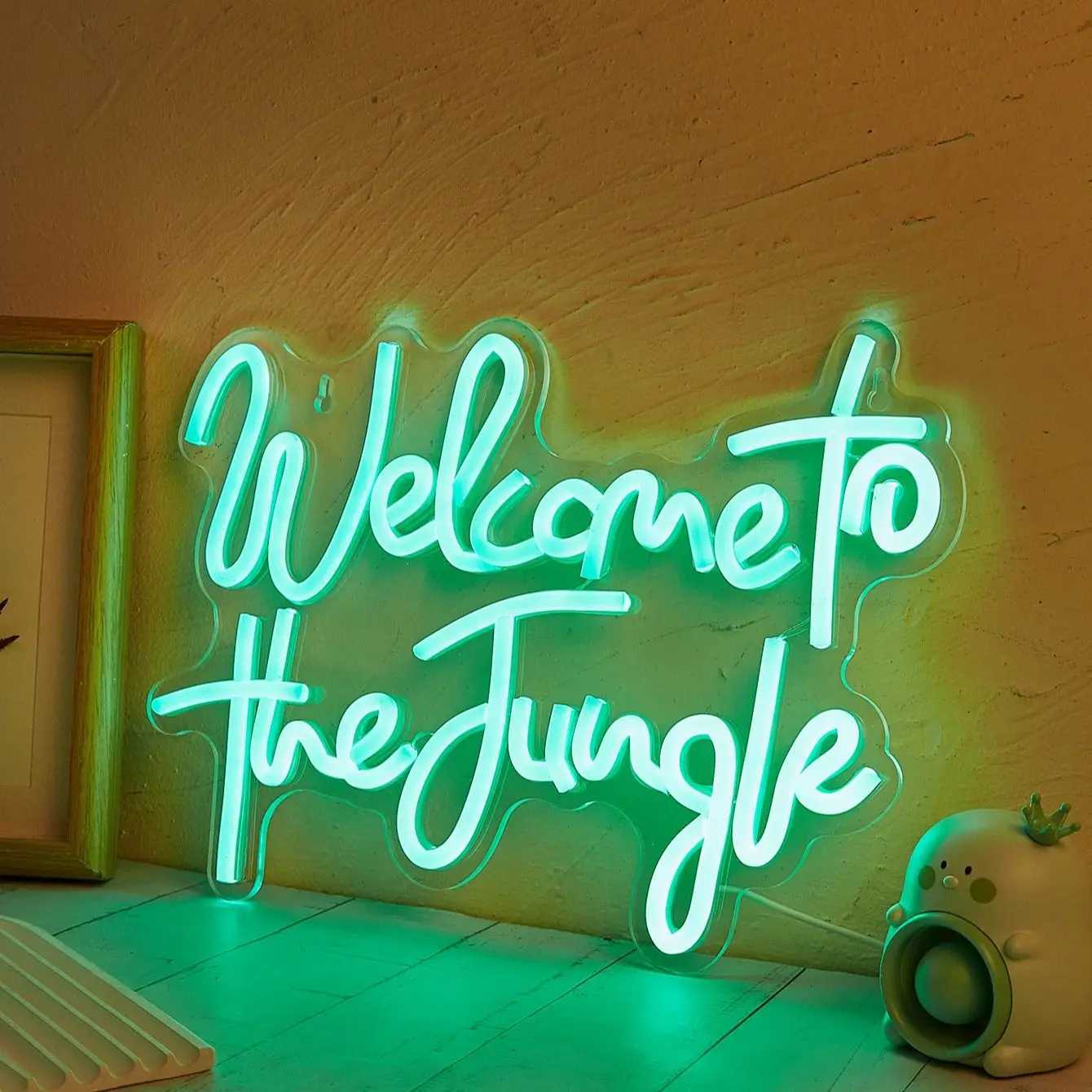 Chi-buy LED Neon Welcome to Jungle USB Powered Neon Signs Night Light Wall Art Game Room Bedroom Living Room Decor Lamp Signs XJ250626