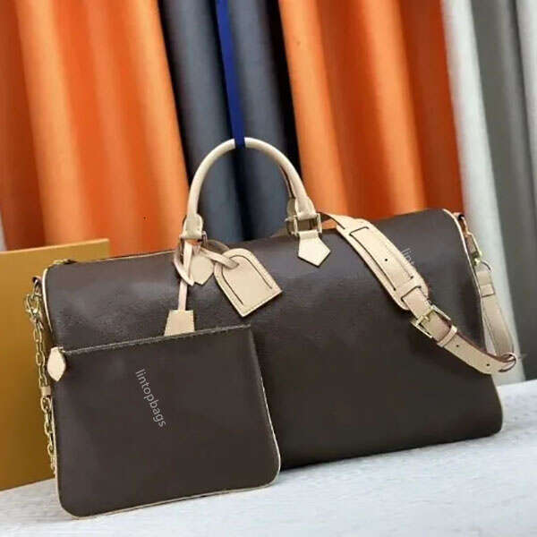 Highs quality men's travel bag women's crossbody bag canvas leather luggage large capacity handbag classic printed letter silk screen pattern Shoulder bag duffle bag