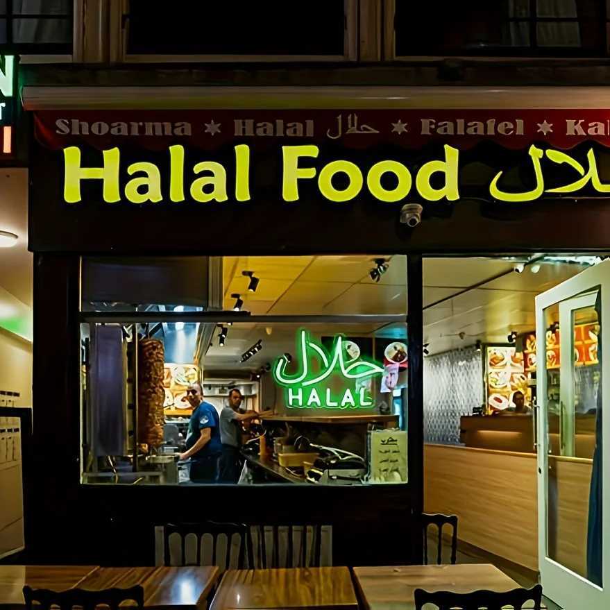 Halal neon sign for wall decoration neon sign Arabian restaurant nail salon business LED wall art window door halal restaurant XJ250626