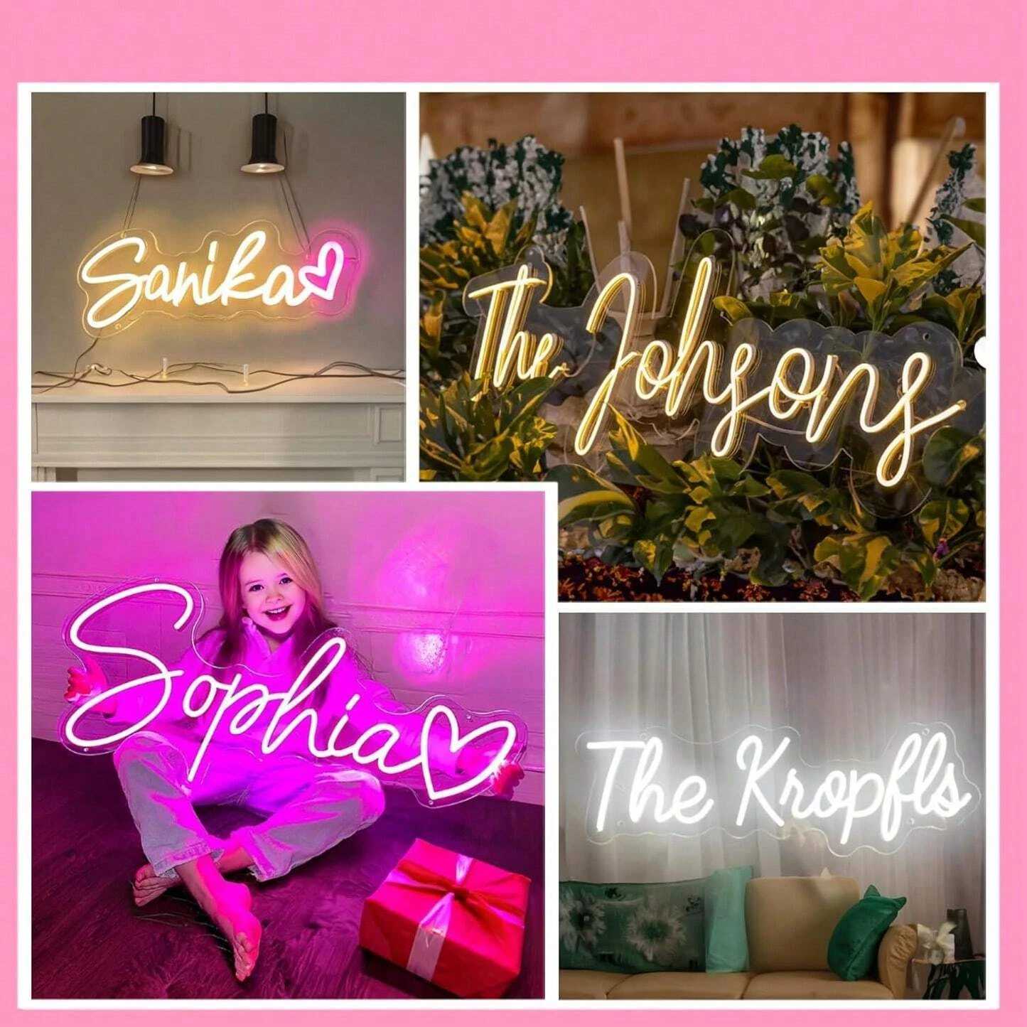 Custom LED Neon Sign USB Powered Personalized Name Sign Wall Decor for Wedding Birthday for Parties Halloween Christmas Gifts XJ250626