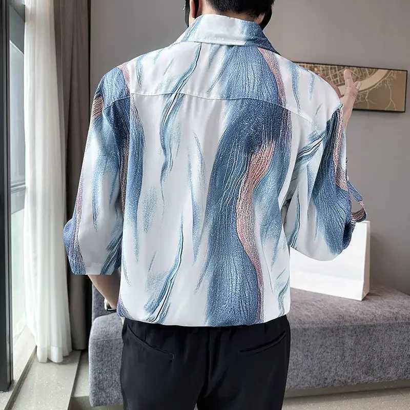 Colorful Half Sleeve Mens Shirt Male Shirts with Pocket High Quality Luxury Slim Fit Fashion Man 2025 Tops Silk Summer Sale W250627