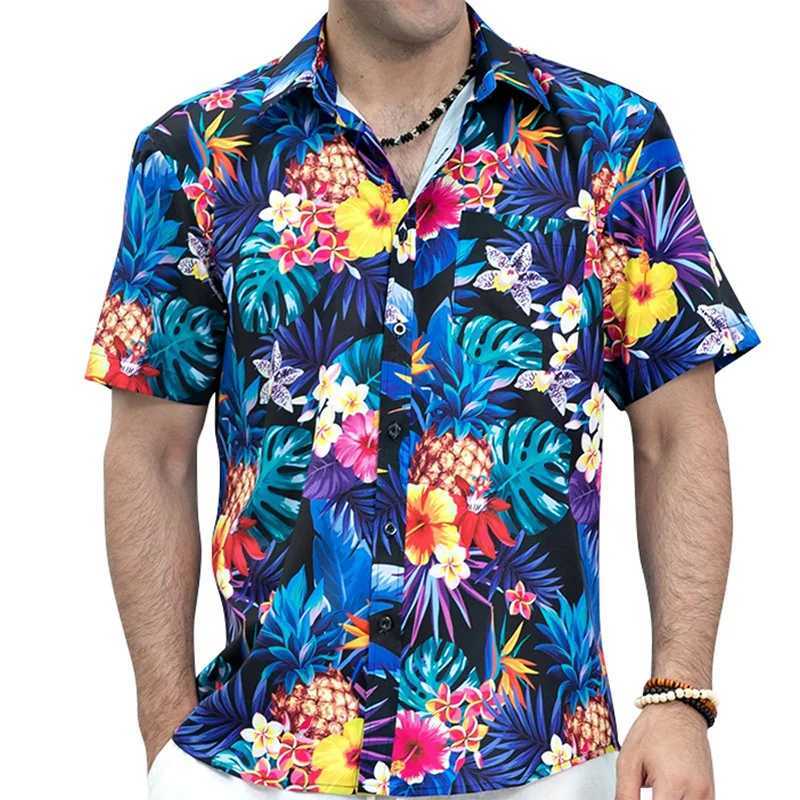 Tropical Floral Shirts for Men Clothing 3D Printing Hawaiian Vacation Shirt Short Sleeve y2k Tops Vintage Clothes Lapel Blouse W250627