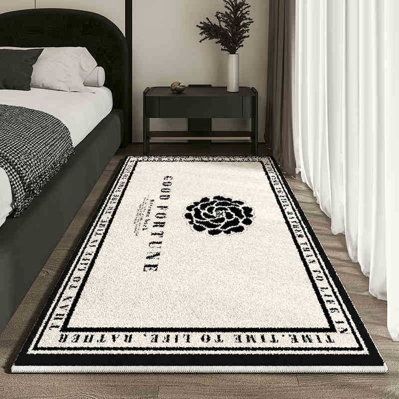 VIKAMA French Light Luxury Premium Feeling Faux Cashmere Carpet Dirty Bedroom Bedside Anti-slip Pad Home Decoration