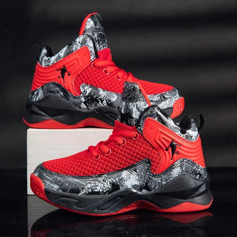Hot Sale Brand Kids Basketball Shoes Outdoor Comfort Sports Shoes for Boys High Top Basketball Sneaker Boy Basket Trainer Shoes W250627