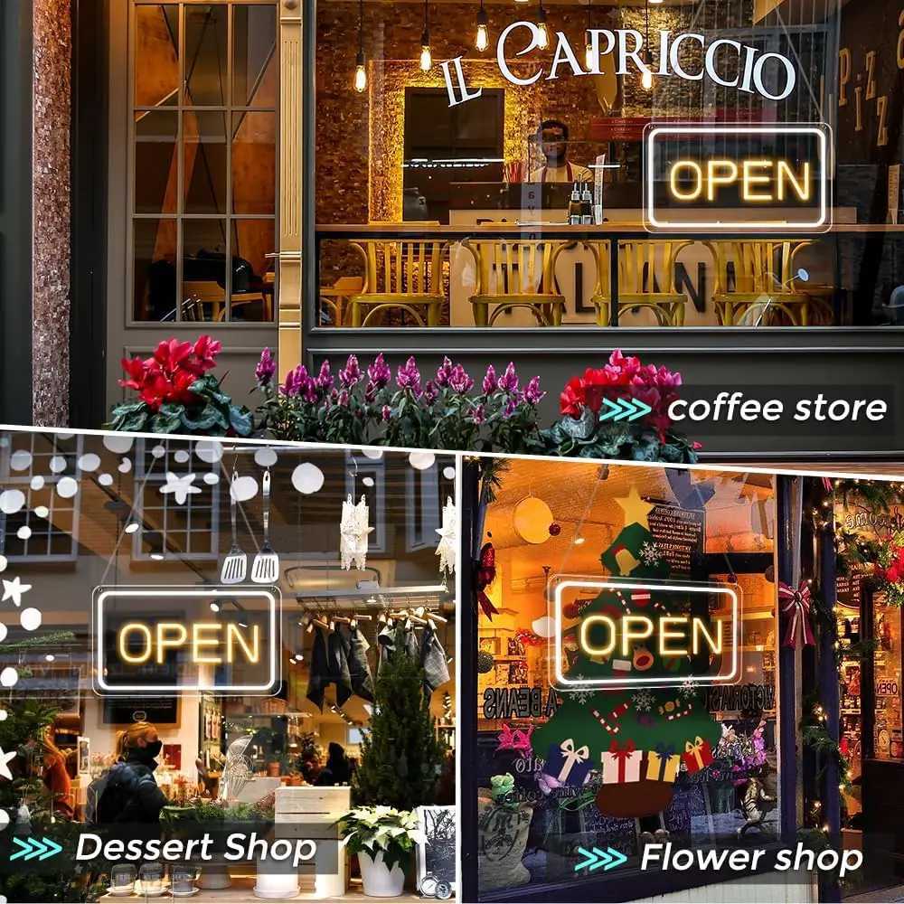 Open Signs for Business LED Neon Open Sign Light Up Open Signs for Bars Stores Coffee Shop Hotel Window Outdoor 16x 9 XJ250626