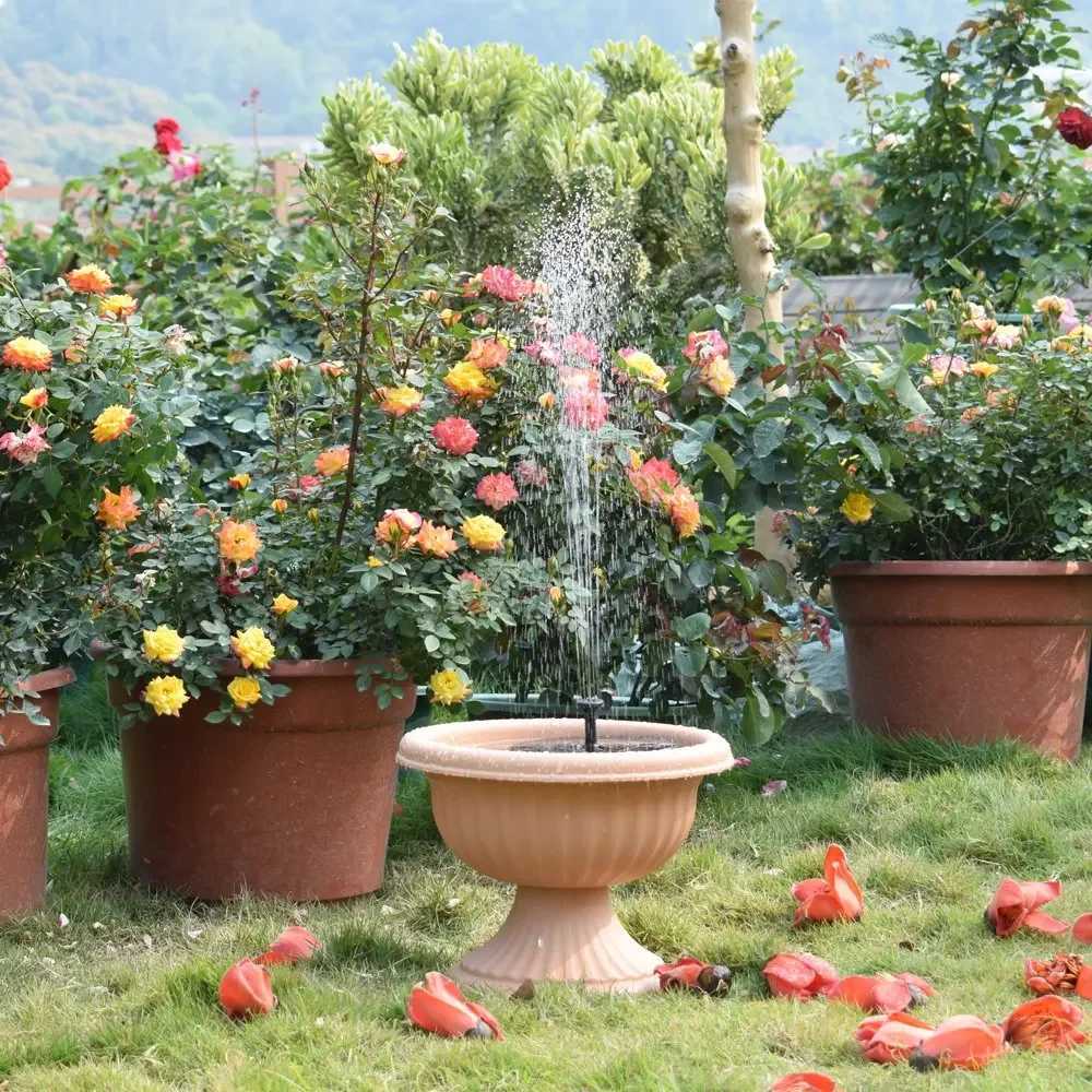 Floating Solar Bird Bath Water Fountain Lights Garden Waterfall Fountain Pond Solar Panel Powered Water Pump Garden Decoration X250627