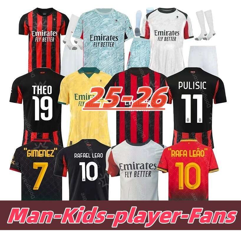 25 26 maglia Milan Jerseys 2025 2026 home away THEO PULISIC REIJNDERS TOMORI RAFA LEAO Football shirts uniform fans 125th BONDO JOAO FELIX GIMENEZ fourth