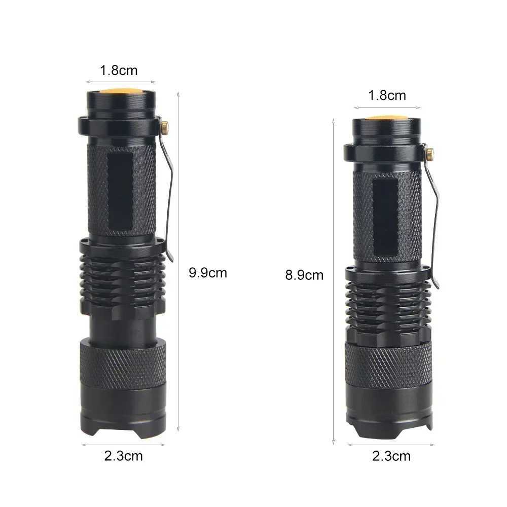 Mini LED Flashlight Tactical Torch Lamp Portable Torch Flash light Adjustable Focus Zoomable Flashlight for Gift Hiking W250701