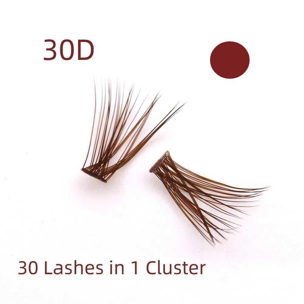 30D Mix Brown Lash Cluster Kit Mixed Length Fluffy Individual Lash Extension Kit DIY 240Pcs Eyelash Extension Kit Natural Brown W250627