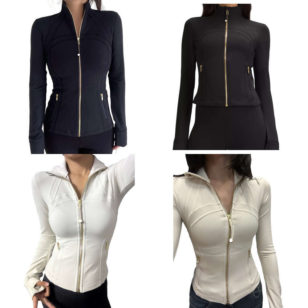Yoga Jacket With Gold Zipper 5A quality leggings short Women pants defines jacket set Sport Coat Fitness bra sets Gym Sweatshirt Sport defines jackets legging set