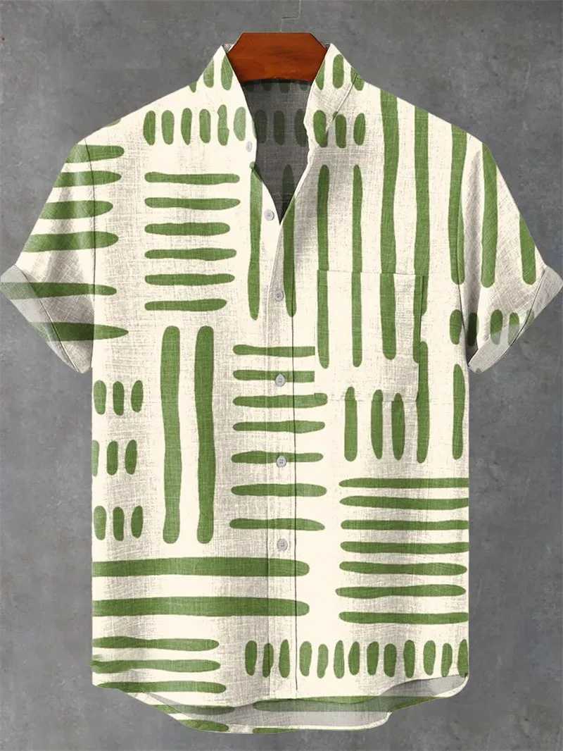 Mens Linen Shirt Retro Short Sleeved Top Fashionable Summer Casual Ethnic Clothing Shirt Plus Size Streetwear Shirts For Men W250627