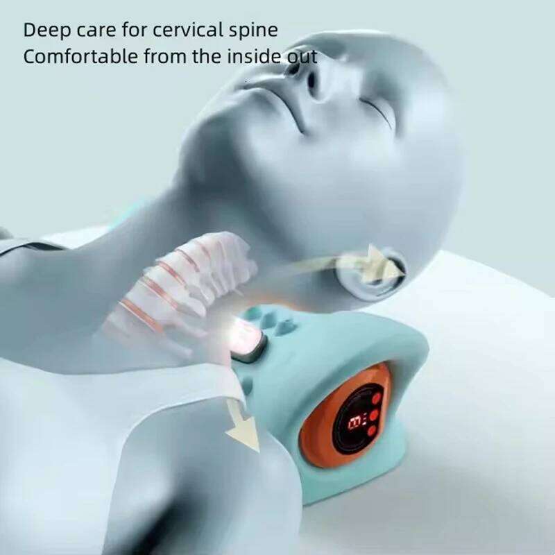 Electric Neck Stretcher Ems Pulse Relax Heating Cervical Chiropractic Traction Pillow Warm Vibration Massage