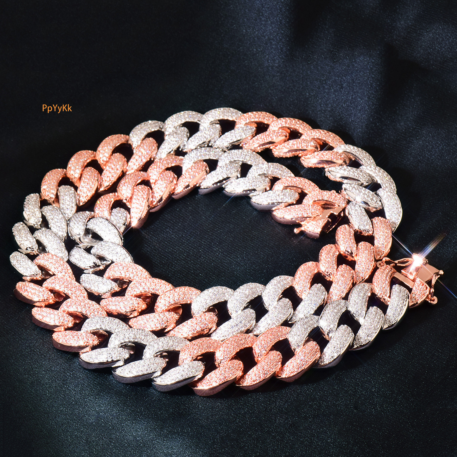 18mm Luxury VVS Moissanite Iced Out Hip Hop Rocker Cuban Chain Safety Clasp Full Diamond Men's Bling Bracelet Necklace Passes the Diamond Tester