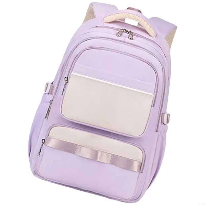 Q1QA Spacious Teen School Casual Rucksack with Organized Compartments Book Bag Laptop Backpack for Daily Use