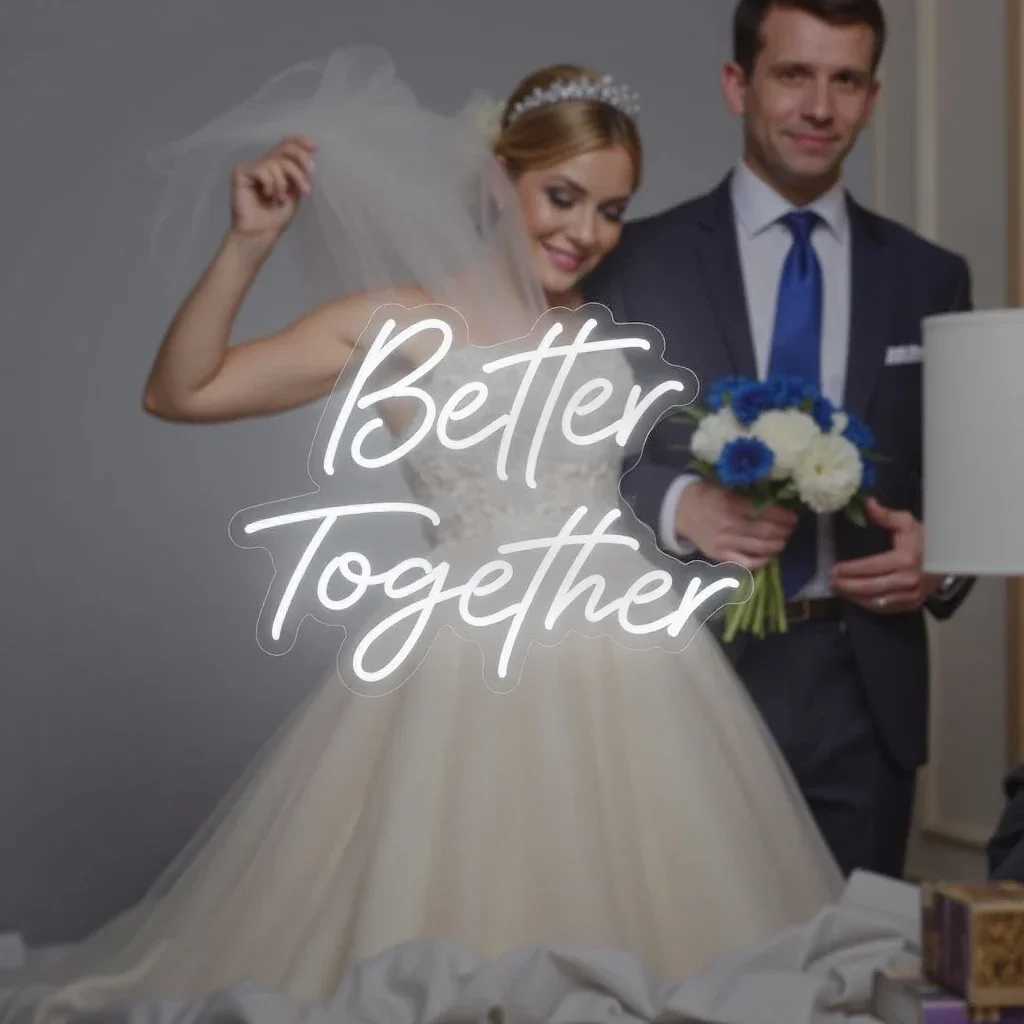 Neon Sign Better Together Wedding Decorations Lights Bedroom Anniversary Engagement Neon LED Sign Aesthetics Room DecorationsXJ250626