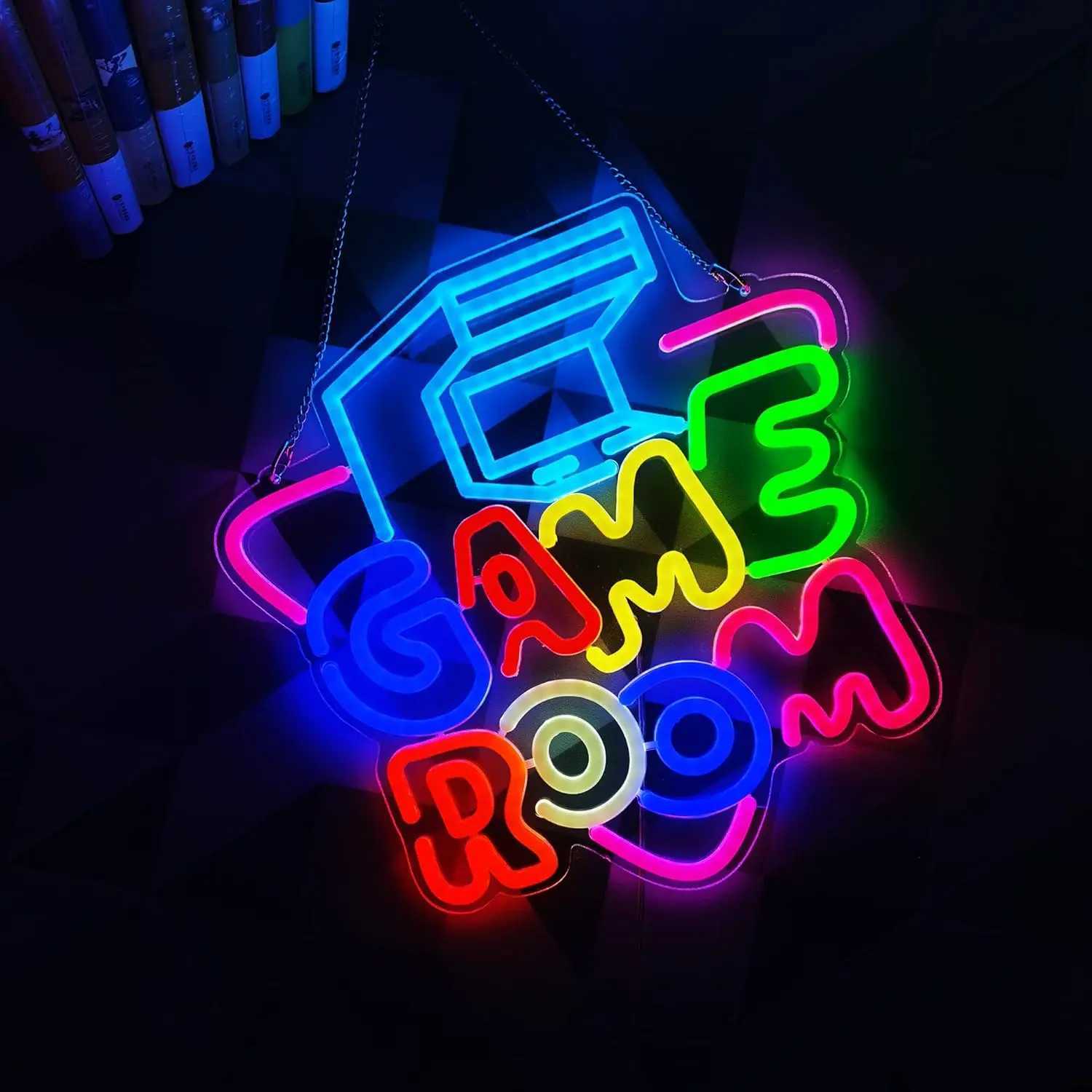 Game Room Neon Sign LED Neon Light for Wall Decor USB Powered for Bedroom Bar Shop Game Room Man Cave Decor Gifts for Game Lover XJ250626