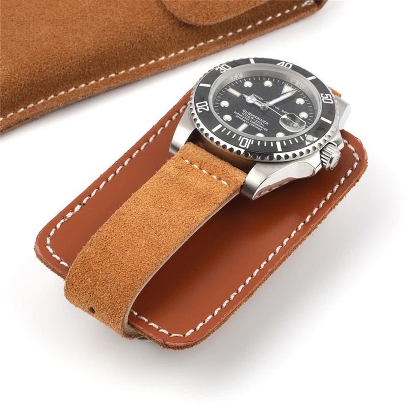 Genuine Leather Watch Box Bracelet Storage Bag Portable Travel Jewelry Leather Pouch Watch Pouch Bag Case for Men and Women 250626