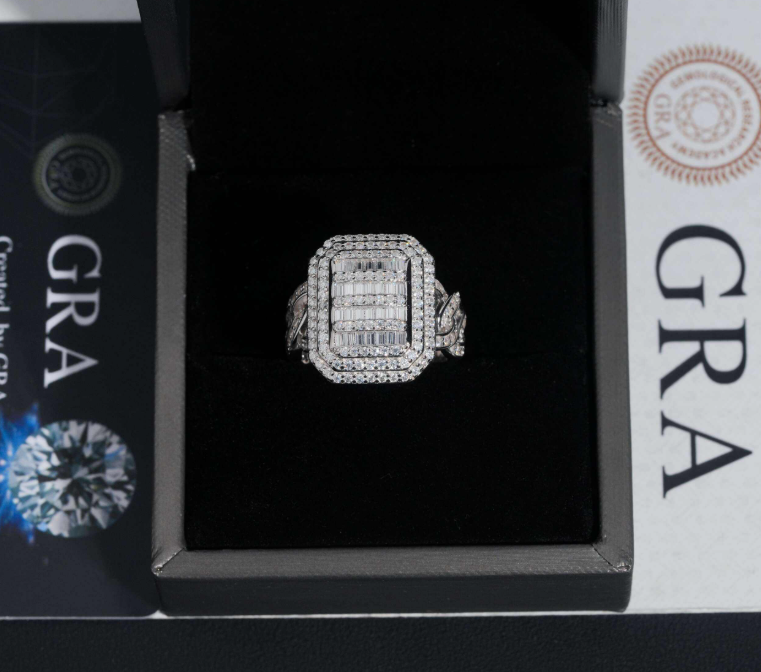 Gold Plated Solid 925 Sterling Silver Diamond Fashion Jewelry Hip Hop Men Rings Iced Out Moissanite Ring