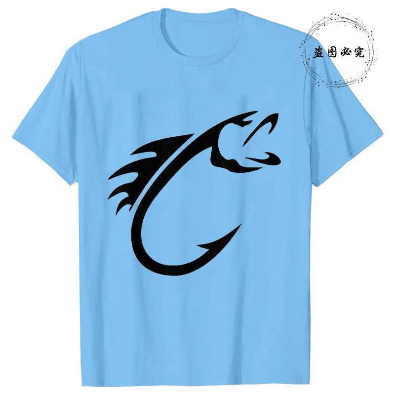 Summer Fishing Hook Printed T Shirts for Men Short Sleeve T-Shirt Tops Mens Tees Shirts Fashion Casual Fishing Lover Tshirt W250627
