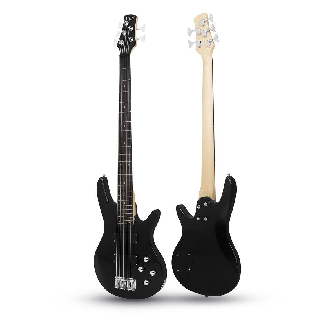 Bass Electric IRIN Black Classic Electric Bass Guitar with Maple Wood Body - Suitable for Beginners & Music Lovers