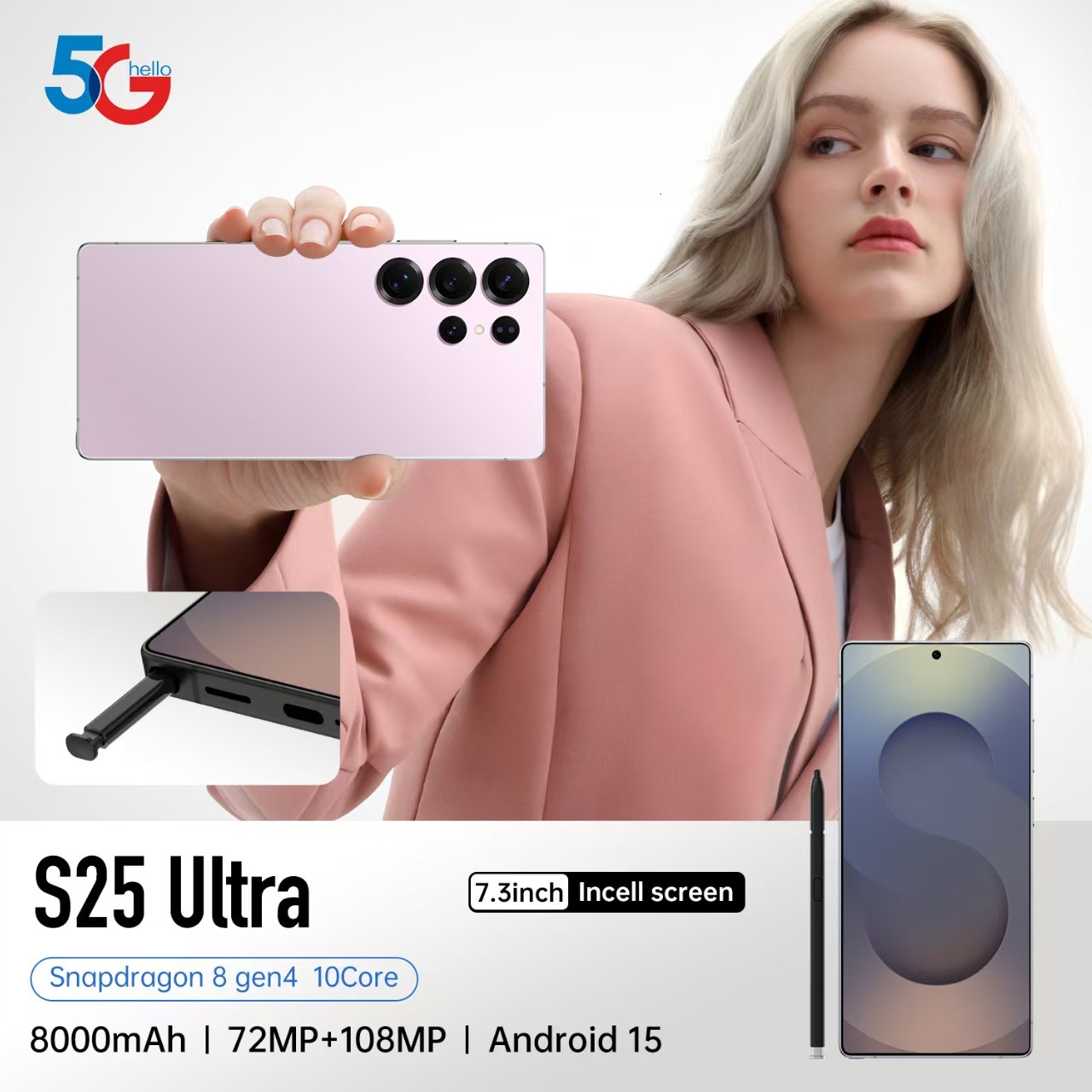 S24 Ultra Smartphone - 5G Network, Android OS with 1TB Storage & Facial Recognition Technology