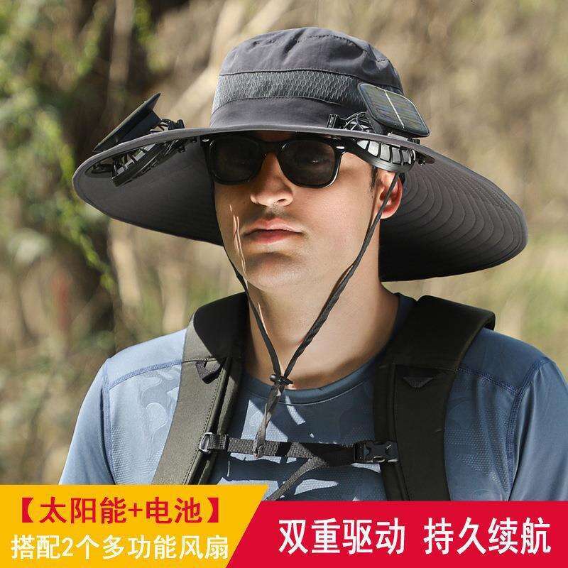 Long Battery Life Lithium Battery Fan Solar Charging High Wind Power Summer Sun Hat Fan Hat
