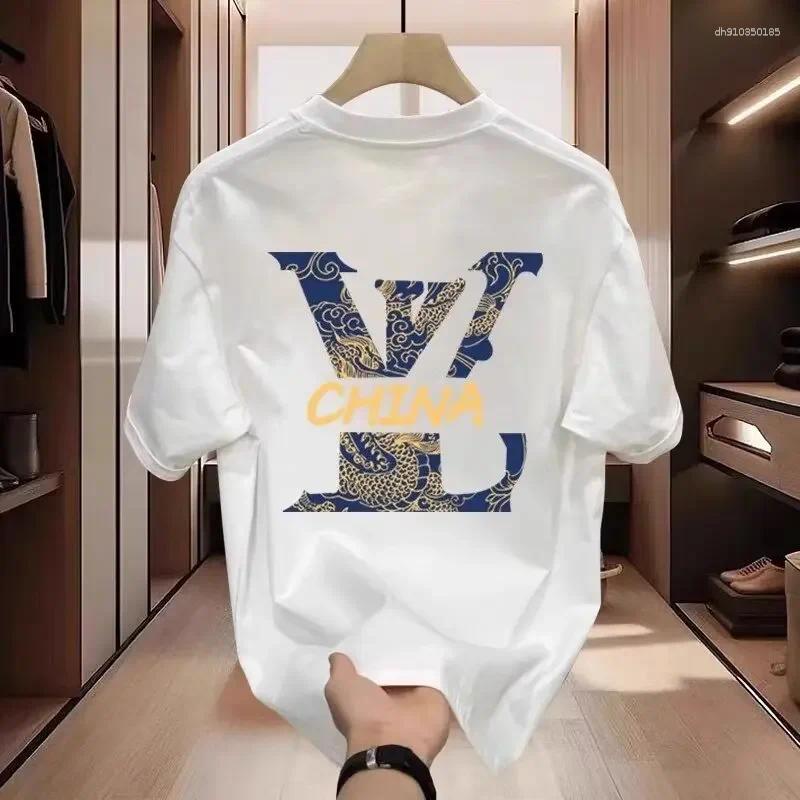 Men's T Shirts Trendy American Black Short Sleeve T-Shirt Summer Style Pure Cotton Half Body Shirt Male Model Crew Neck