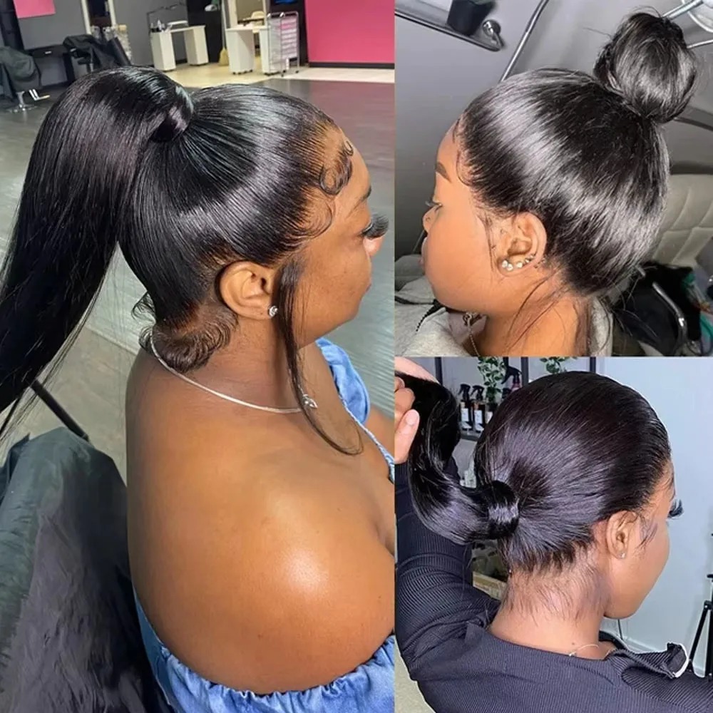 Brazilian Hair 13x6 HD Lace Frontal Wig Bone Straight Human Hair Wigs 360 Full Lace Wigs Glueless Pre Plucked Ready To Go Brazilian Hair For Women Dai