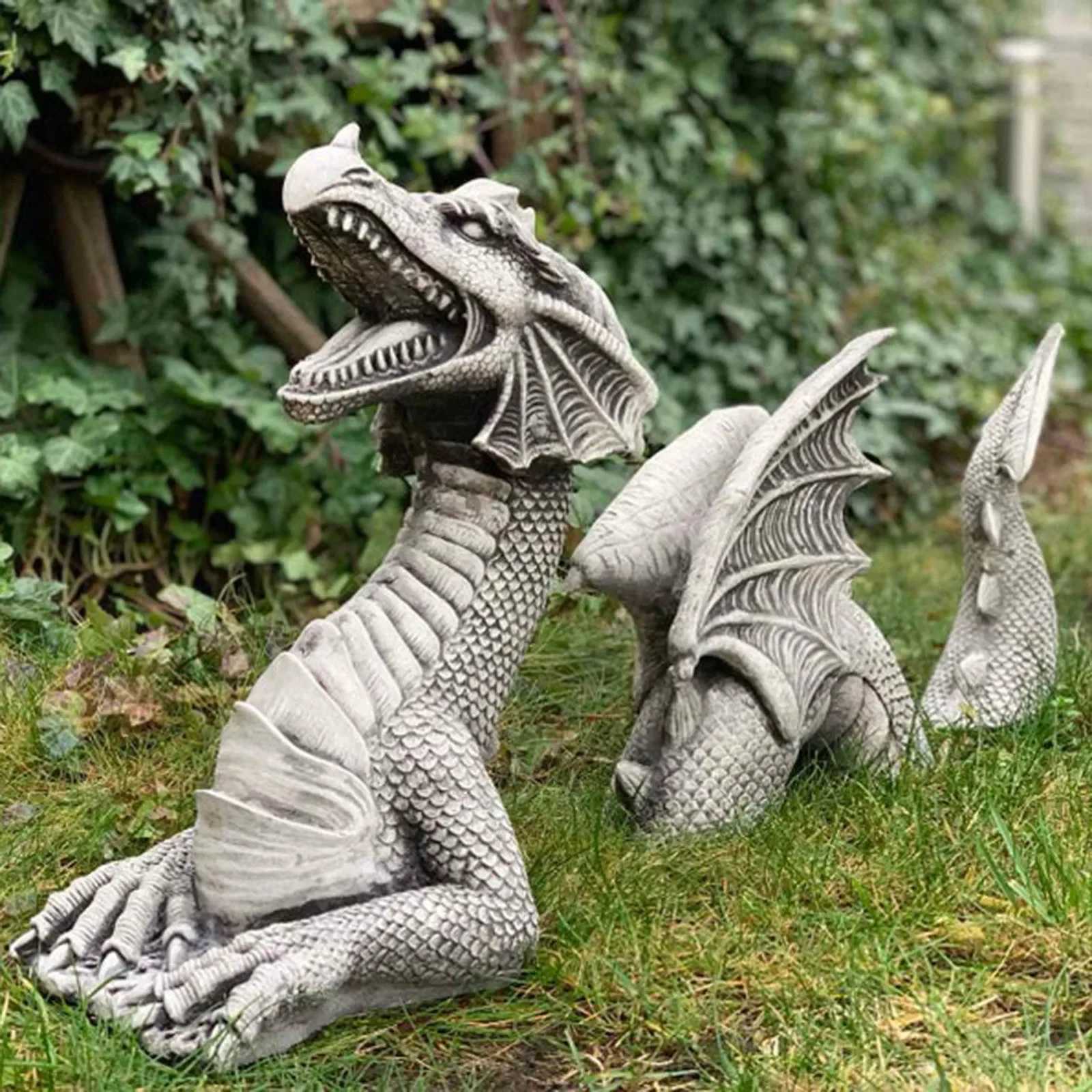 Dragon Sculpture Resin Giant Lawn Sculpture Gothic Fantasy Character Art Garden Terrace Statue Decoration X250627