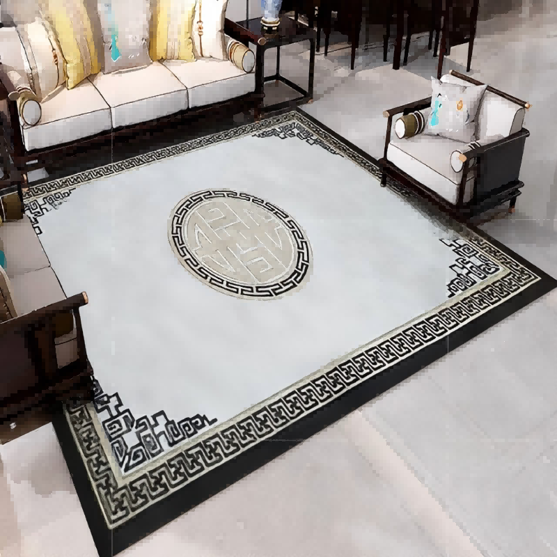 VIKAMA Chinese Living Room Sofa Coffee Table Crystal Pile Rug Bedroom Bedside Large Durable Dirty Resistant Rugs Home Decoration