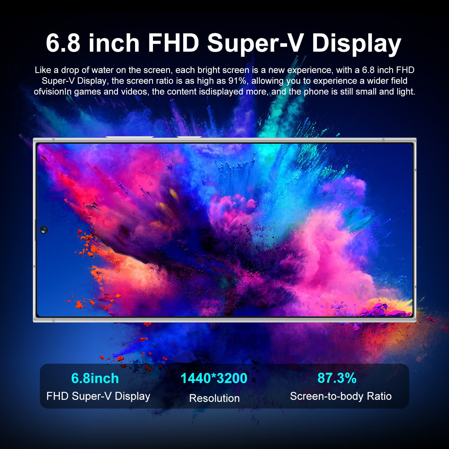 Android 13 S24 Ultra: Advanced 5G Mobile Device featuring a Giant Screen and High-Megapixel Cameras