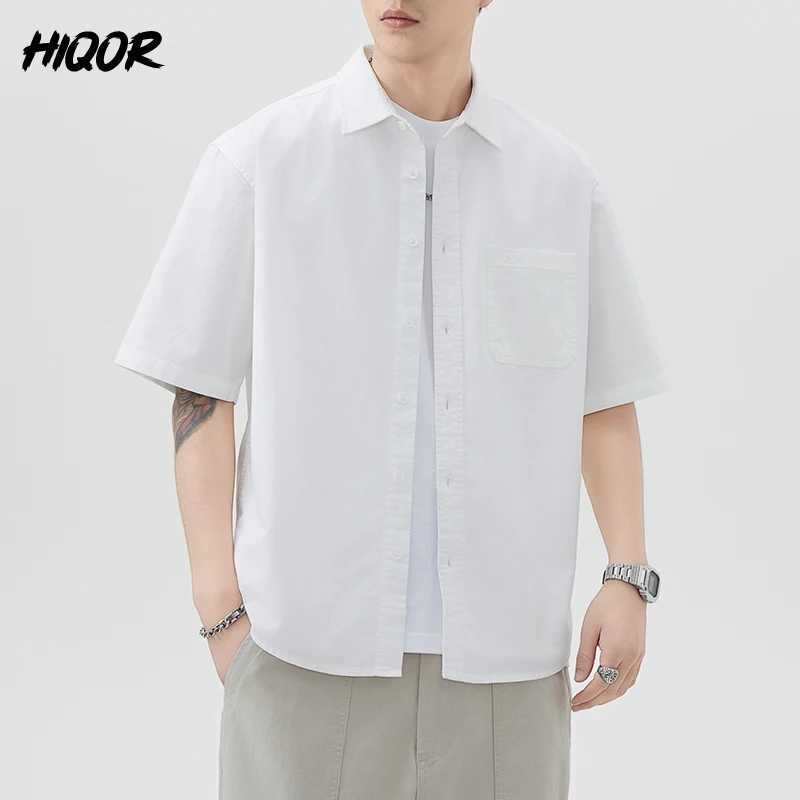 Japanese Thin Breathable Men Short-sleeved Shirt for Summer New Solid Color Lapel Short Sleeved Cardigan Business Casual Shirts W250627