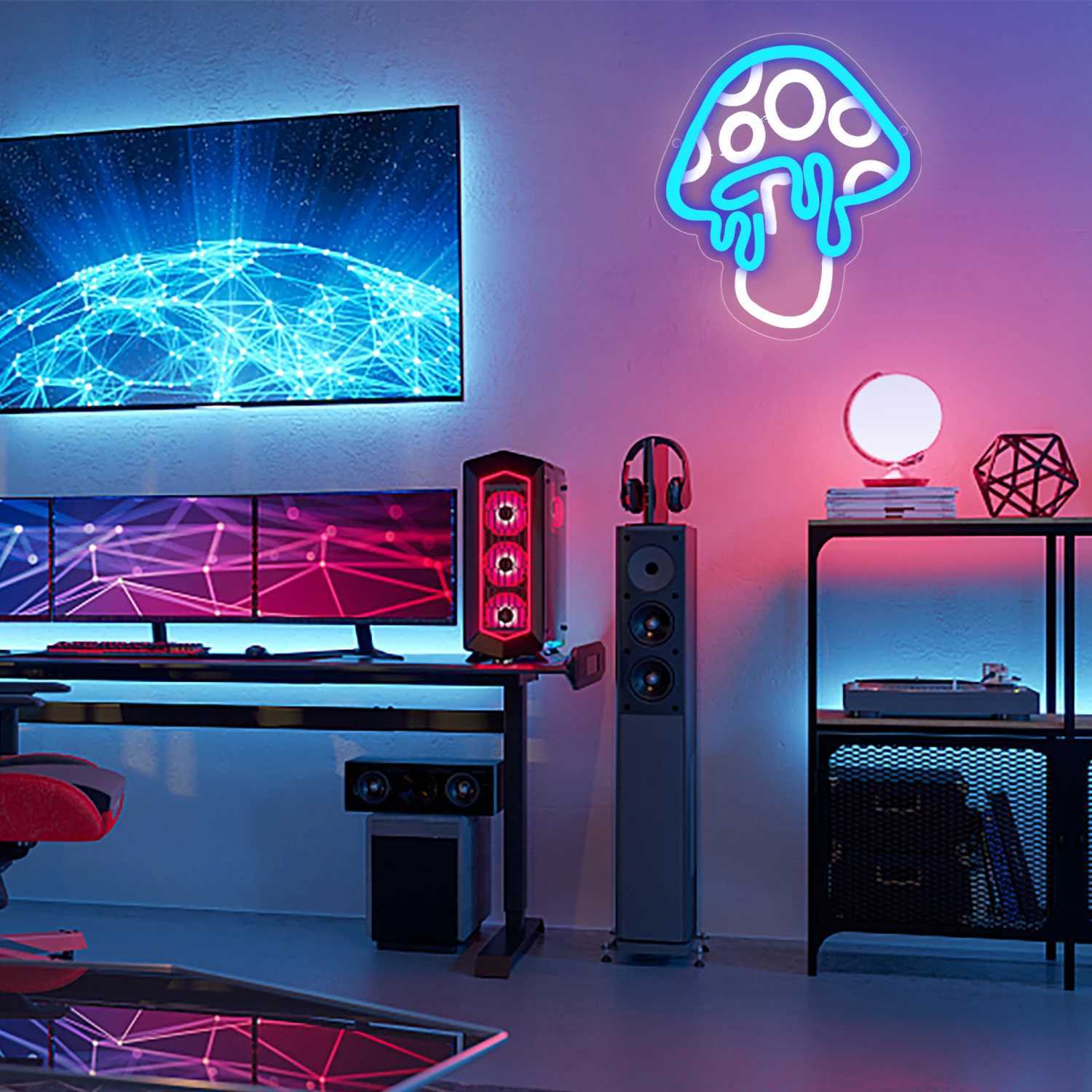 Mushroom Neon Sign Led Mushroom Neon Light 3d Wall Art Mushroom Night Neon Signs For Wall Decor Game Room Bedroom DecorXJ250626