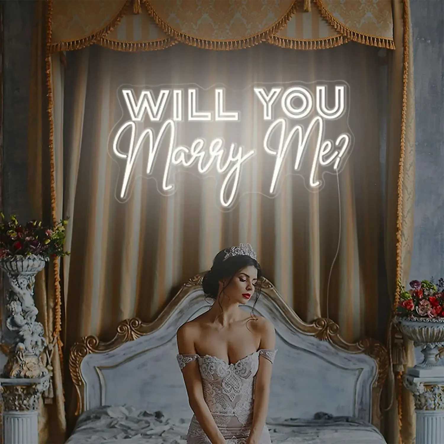 Will You Marry Me Neon Sign Custom LED Proposal Light Wedding Engagement Decor Romantic Gift for Couples Anniversary Bedroom XJ250626