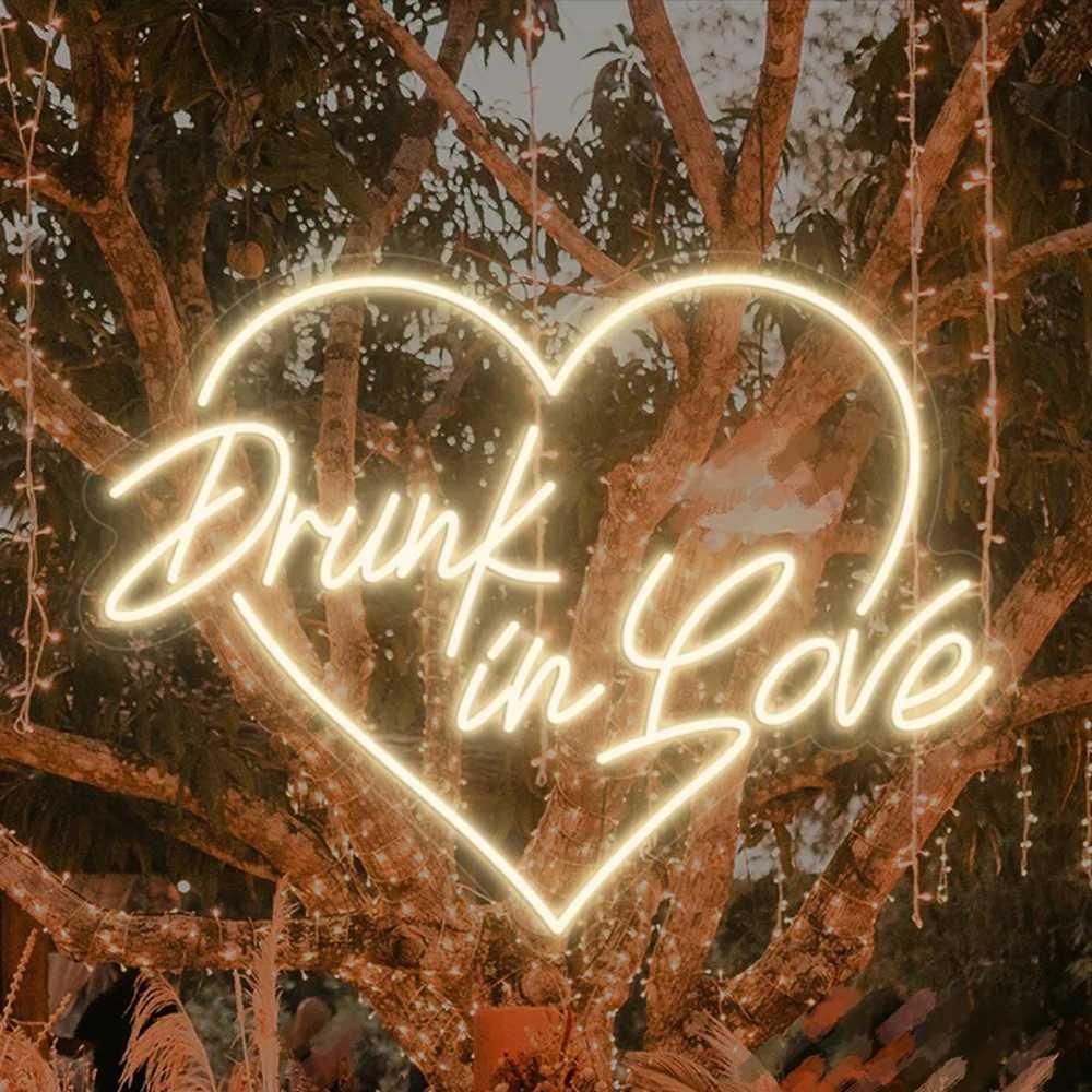 Drunk in Love Neon Light Art Sign for Wedding Neon Sign Wall Decor Gift Bar Party Engagement Bedroom Home 5V USB Powered Neon XJ250626