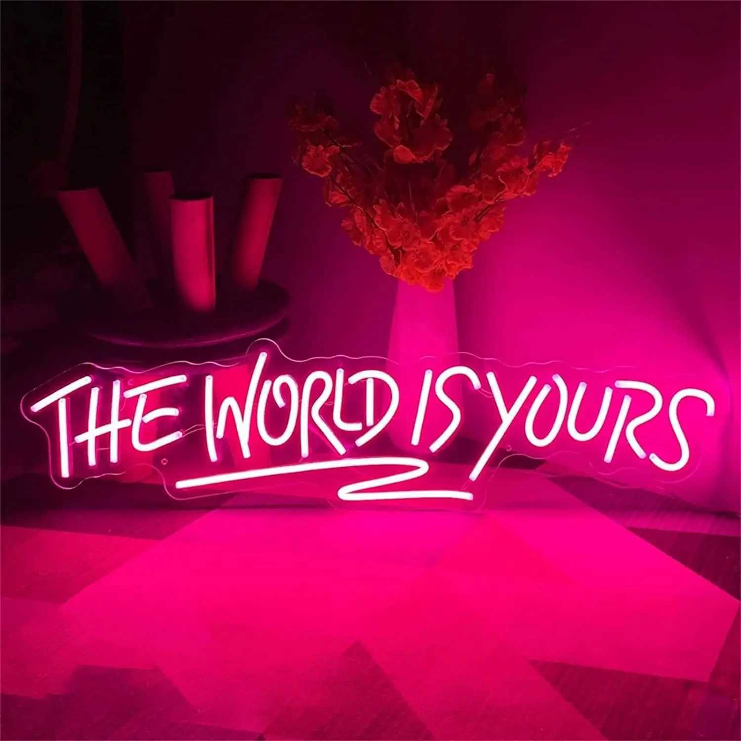 The World Is Yours Neon Sign Plug adapter Decorative for Home Party Decoration Room Decor Home Decor Gifts for Girlfriend XJ250626